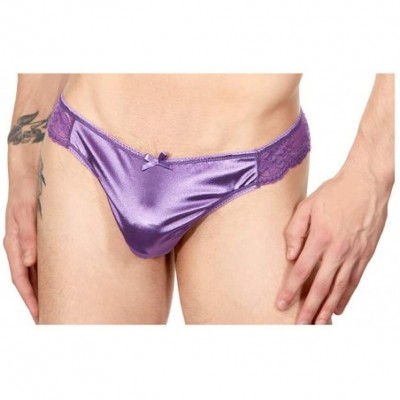 Briefs Satin Brazilian Men's Panty Brief - Purple - CH19D0N2TRH