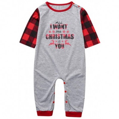 Thermal Underwear Matching Family Christmas Pajamas Set Xmas Letter Top Plaid Pants for Man Women Children Toddler Kid - Gray...