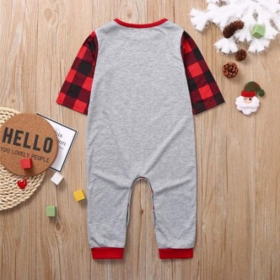 Thermal Underwear Matching Family Christmas Pajamas Set Xmas Letter Top Plaid Pants for Man Women Children Toddler Kid - Gray...