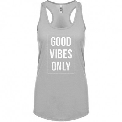 Camisoles & Tanks Good Vibes Only Womens Racerback Tank Top - Heather Grey - CL1858CSISH