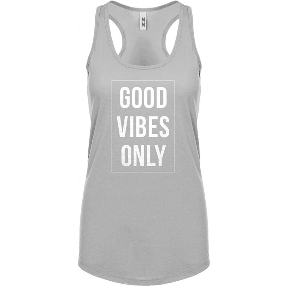 Camisoles & Tanks Good Vibes Only Womens Racerback Tank Top - Heather Grey - CL1858CSISH