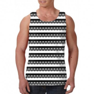 Undershirts Men's Sleeveless Undershirt Summer Sweat Shirt Beachwear - Sew Skull - Black - C319CIY5OIG