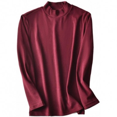 Thermal Underwear Men's Thermal Wintergear Elastic Long Sleeve Shirt - Wine - CC19247LNUH