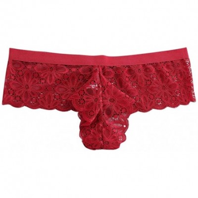 Thermal Underwear Fashion Fashion Sexy Lingerie Lace Brief Underpant Sleepwear Underwear - Red - CH19609YQ0N