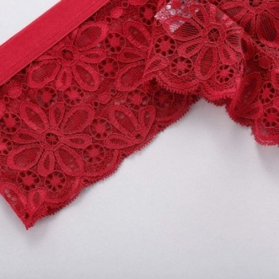 Thermal Underwear Fashion Fashion Sexy Lingerie Lace Brief Underpant Sleepwear Underwear - Red - CH19609YQ0N