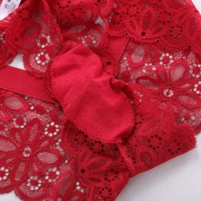 Thermal Underwear Fashion Fashion Sexy Lingerie Lace Brief Underpant Sleepwear Underwear - Red - CH19609YQ0N