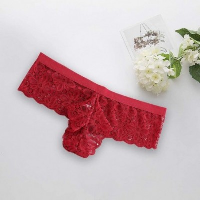 Thermal Underwear Fashion Fashion Sexy Lingerie Lace Brief Underpant Sleepwear Underwear - Red - CH19609YQ0N