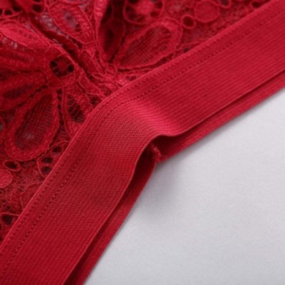 Thermal Underwear Fashion Fashion Sexy Lingerie Lace Brief Underpant Sleepwear Underwear - Red - CH19609YQ0N