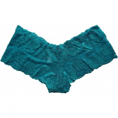 Panties Sexy Plus Size Lace Boyshort for Women 191236x - Scuba Blue - CQ17YZC7Z37