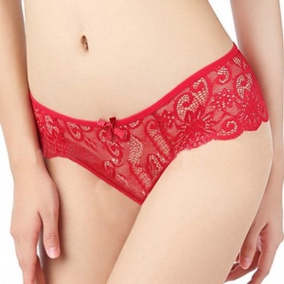 Baby Dolls & Chemises Sexy Underwear for Women-Fashion Delicate Translucent Lace Sexy Sheer Lace Tank Underpant - Red - CJ195...