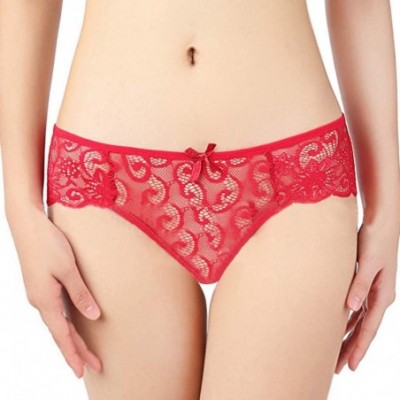 Baby Dolls & Chemises Sexy Underwear for Women-Fashion Delicate Translucent Lace Sexy Sheer Lace Tank Underpant - Red - CJ195...