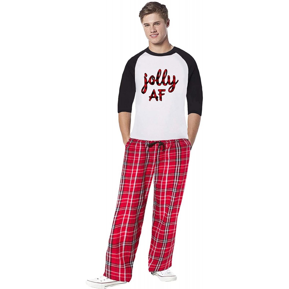 Sleep Sets Family Christmas Pajamas for Men Jolly AF Plaid Sleepwear Mens Pajama Sets - Style 5 - CD1932OLHXH