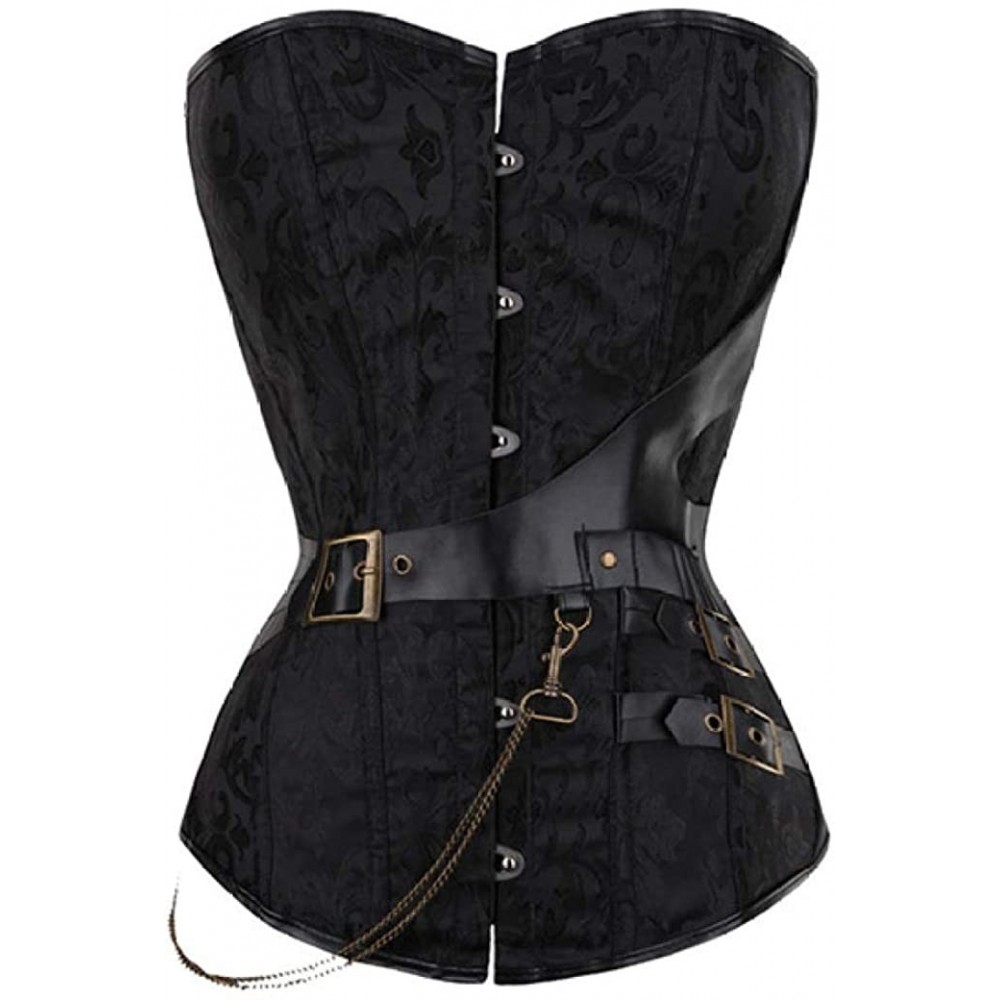 Bustiers & Corsets Women Waist Trainer Corsets Steampunk Bustiers Plus Size Body Shaperwear for Party Date Working - Black - ...