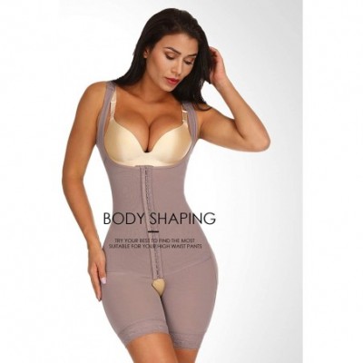 Shapewear Women's Shapewear Bodysuit Tummy Control Butt Lifter Thigh Slimmer Full Body Shaper Faja Body Briefer - Brown - CI1...