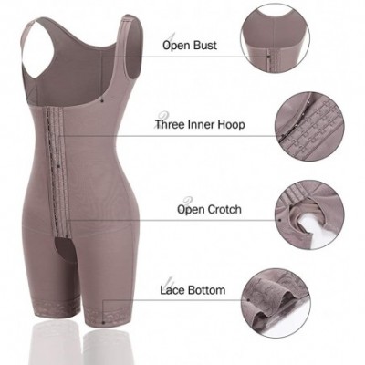 Shapewear Women's Shapewear Bodysuit Tummy Control Butt Lifter Thigh Slimmer Full Body Shaper Faja Body Briefer - Brown - CI1...