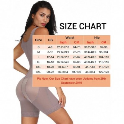 Shapewear Women's Shapewear Bodysuit Tummy Control Butt Lifter Thigh Slimmer Full Body Shaper Faja Body Briefer - Brown - CI1...