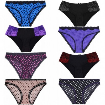 Panties Women Sexy Lace Bikini Hipster Panties Mid High Rise Briefs-6 or 8 Pk - Pack A(8 Pack) - CV18OA0WXXL