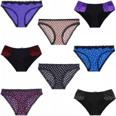 Panties Women Sexy Lace Bikini Hipster Panties Mid High Rise Briefs-6 or 8 Pk - Pack A(8 Pack) - CV18OA0WXXL