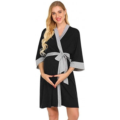 Nightgowns & Sleepshirts Women's Maternity Dress Nursing Robe Nightgown for Breastfeeding Nightshirt Sleepwear Hospital Gown ...