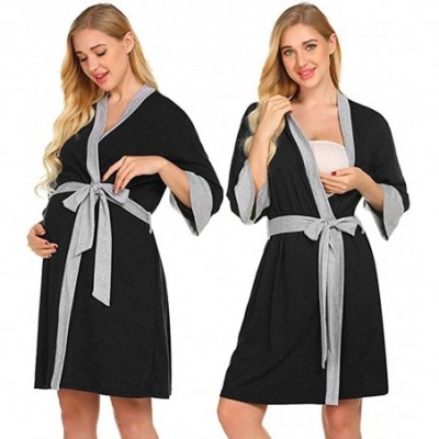 Nightgowns & Sleepshirts Women's Maternity Dress Nursing Robe Nightgown for Breastfeeding Nightshirt Sleepwear Hospital Gown ...