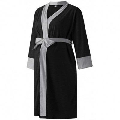 Nightgowns & Sleepshirts Women's Maternity Dress Nursing Robe Nightgown for Breastfeeding Nightshirt Sleepwear Hospital Gown ...