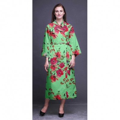 Robes Printed Crossover Robes Bridesmaid Getting Ready Shirt Dresses Bathrobes for Women - Mint Green2 - CJ18T6KQ7EG