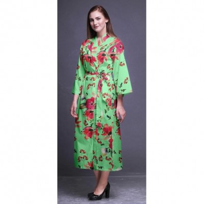 Robes Printed Crossover Robes Bridesmaid Getting Ready Shirt Dresses Bathrobes for Women - Mint Green2 - CJ18T6KQ7EG