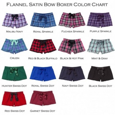 Bottoms Kappa Kappa Gamma Plaid Flannel Boxer Shorts - Royal Sparkle - CF18726KNDH