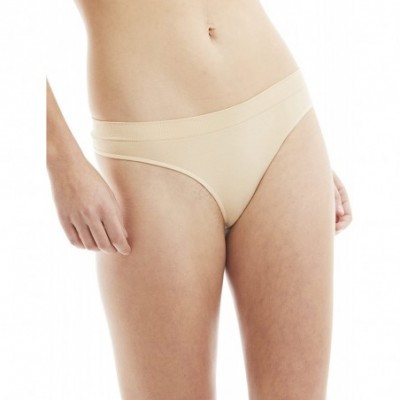 Panties 6 Pack Women's Nylon Spandex Thong Underwear - Beige - CP1860U9Z2U