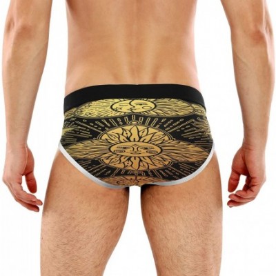 G-Strings & Thongs Sun Moon and Stars Mens Bikini Underwear Sexy Stretch Comfort Low Rise Briefs Underpant - Hot Color - CY19...