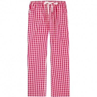 Bottoms Pajama Pants for Women - 100% Cotton Lounge Pants Women PJ Pants - Gingham Red-white - CY190L6GLZN