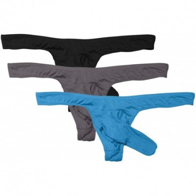 G-Strings & Thongs Men's Sexy Elephant Nasal Panties Modal Thong Briefs 3 Pack - Ba+gr+bu - CL18AU6NQXX