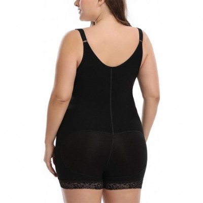 Shapewear Women's Plus Size Body Shaper Open-Bust Seamless Tummy Control Shapewear Bodysuit - Black03 - CC18GYCY37Q