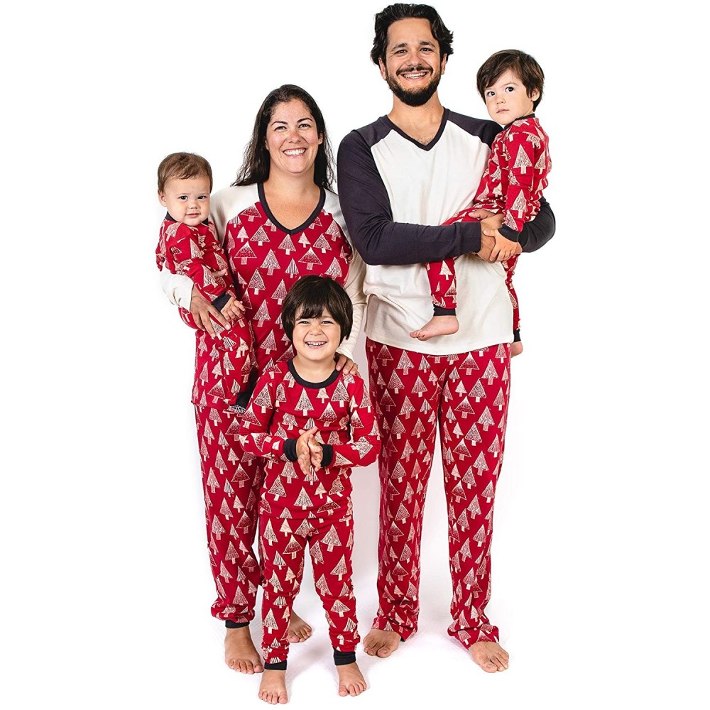 Sets Women's Family Jammies- Holiday Matching Pajamas- 100% Organic Cotton Pjs - Festive Forest - C318QROD09M