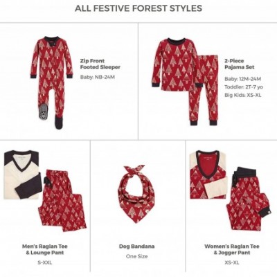 Sets Women's Family Jammies- Holiday Matching Pajamas- 100% Organic Cotton Pjs - Festive Forest - C318QROD09M