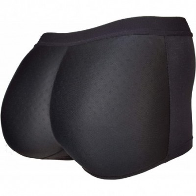 Shapewear Men's Foam Padded Booty Enhancer Bayshort Brief Seamless Panty Butt Booster Underwear - Black - C418H0RKOWQ