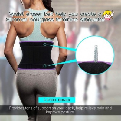 Shapewear Women Waist Trimmer Belt - Waist Trainer Eraser Hot Sauna Sweat Belly Band for Weight Loss - Purple - CT18IG5AQ2N