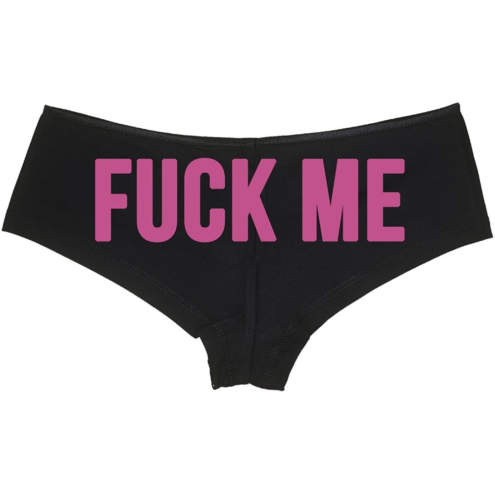 Panties Fuck Me boy Short Panties - Naughty Flirty Boyshort underewear - Raspberry - C21879ZZOUU