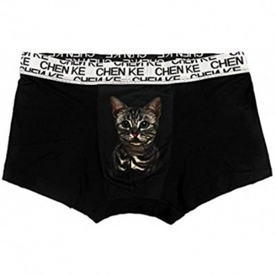 Boxer Briefs Men's Boxer Briefs Cute Cat Print Underwear Modal Briefs Warmth Environmental - Black - CG18DLMYAQ9