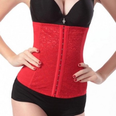 Bustiers & Corsets Women's Lace Waist Trainer Cincher Women Shapers Slimming Corset Underbust-b-XL - B - CH18ACGD29A