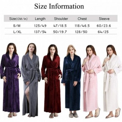 Robes Long Bath Robe for Womens Plush Soft Fleece Bathrobes Nightgown Ladies Pajamas Sleepwear Housecoat - Wine Red - CS18GTM...