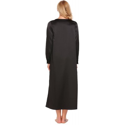 Nightgowns & Sleepshirts Long Sleeve Nightgown Victorian Sexy Sleepwear for Women - Black_7693 - CZ18805GX7A