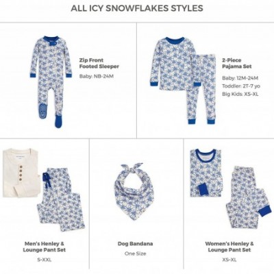 Sets Women's Family Jammies- Matching Holiday Pajamas- Organic Cotton Pjs - Frozen Blue Snowflakes - C718QROCW9Q