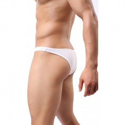 G-Strings & Thongs Men's High-Leg Opening Bikini Underwear Sexy Brazilian Back Mens Underwear - Wh+re+bu - CO18X95CM3K