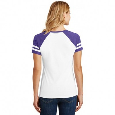 Tops Ladies You Had Me at Sleep Game V-Neck Tee - White/Heathered Purple - CL18CO86U4Y