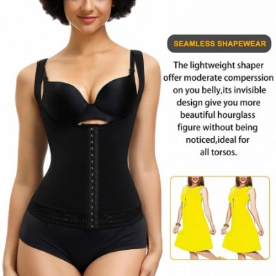 Shapewear Women's Tummy Control Shapewear Tops Invisible Body Shaper Tops Slimming Camisole Underwear - Black - CH18WU8AHQ8