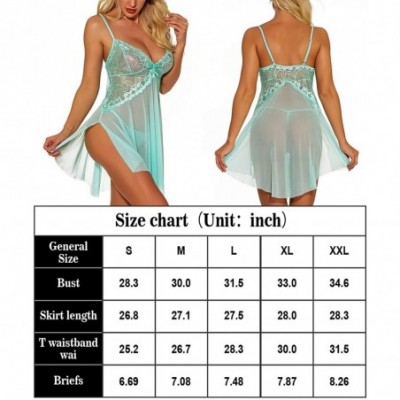 Baby Dolls & Chemises Women Lingerie Sexy Nightie Full Slips Lace Babydoll Sleepwear V-Neck Lingerie Chemise Nightwear Sleepw...