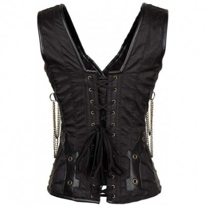 Bustiers & Corsets Women's Steampunk Corset Top Waist Training Bustier Body Shaper - C-black - CE18KKQ5WIY