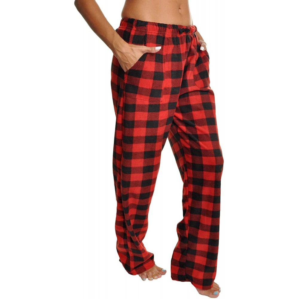 Bottoms Cozy Pajama Pants - Black Red Plaid - CK18KONW63Z