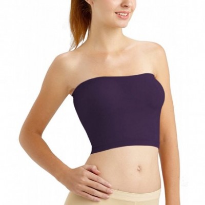 Bras Women's Basic Stretch Seamless Tube Top - Purple - CN1880S4K59